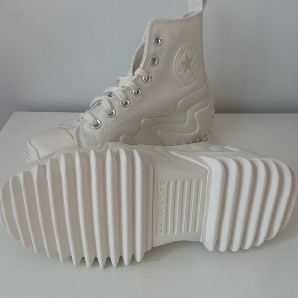 Converse Run Star Motion Beige White Unisex Casual Platform Shoes A03242C - Picture 7 of 9